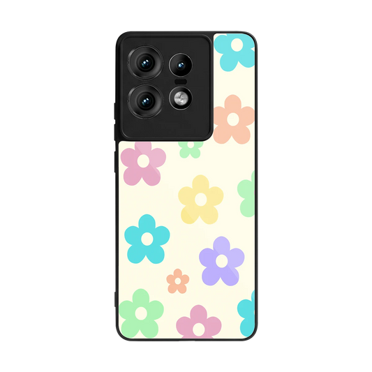 Floral Mosaic back phone cover | glass case for motorola edge 50 pro