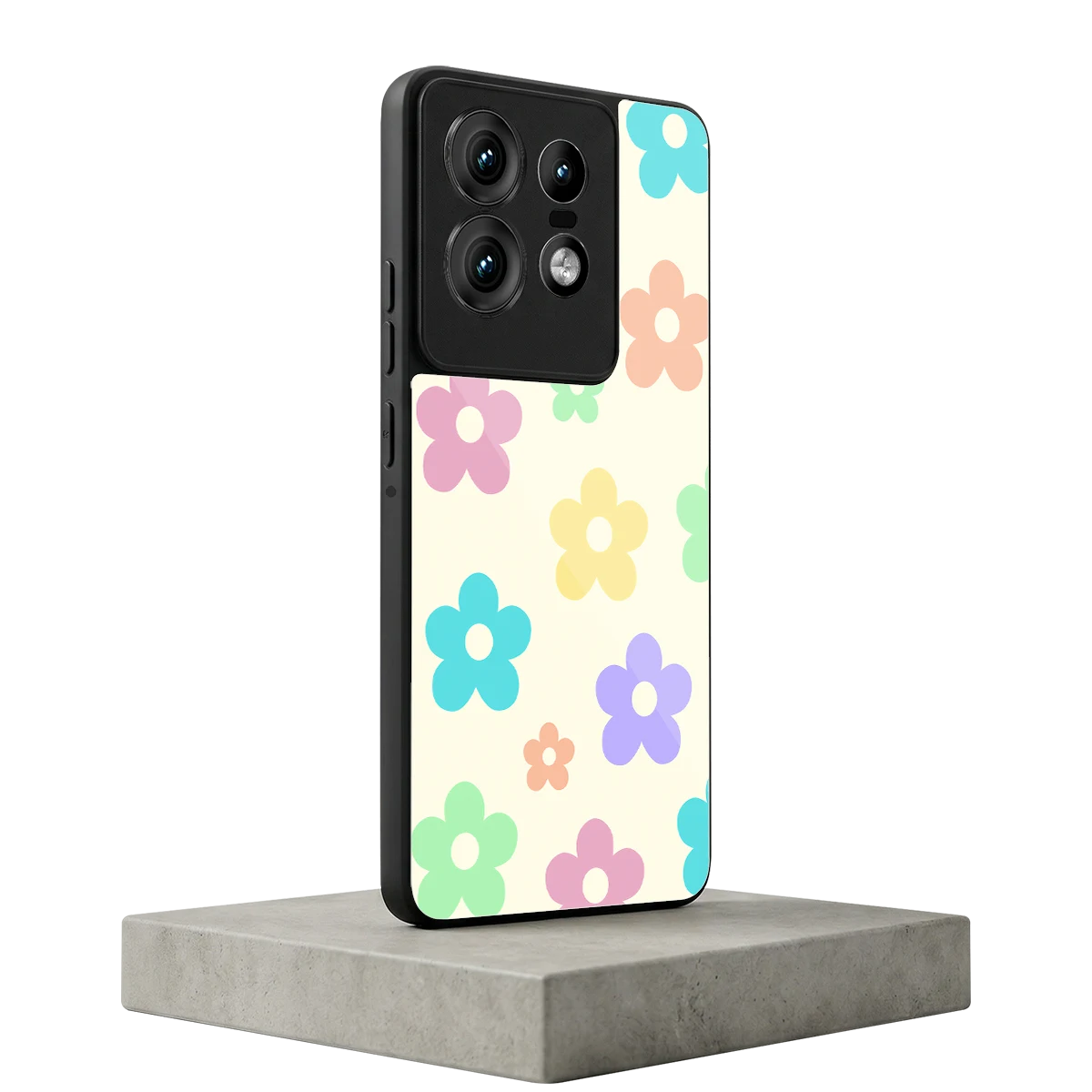 Floral Mosaic motorola edge 50 pro mobile cover | shockproof glass phone case