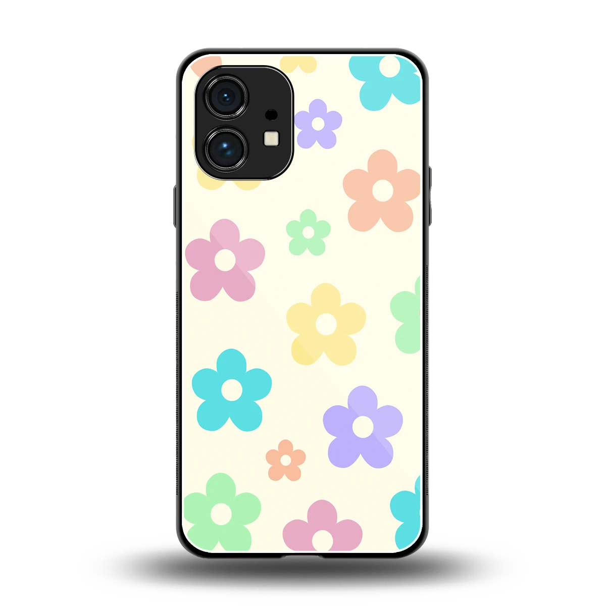 Floral Mosaic back phone cover | glass case for nothing phone 1