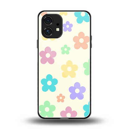 Floral Mosaic back phone cover | glass case for nothing phone 1