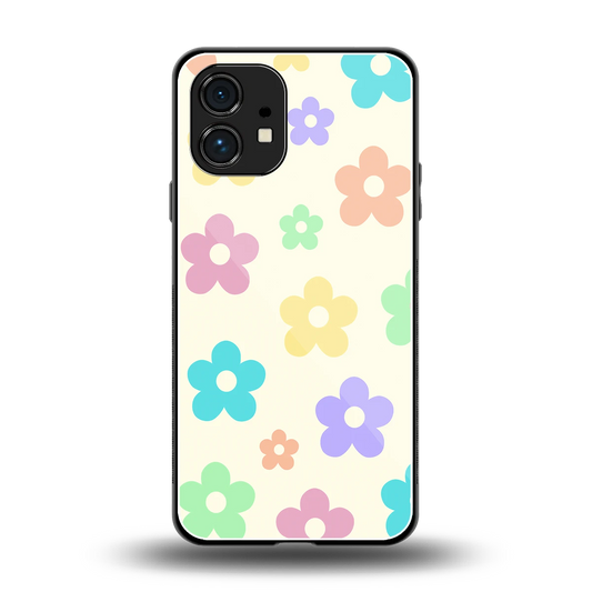 Floral Mosaic back phone cover | glass case for nothing phone 1