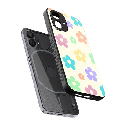 Floral Mosaic sleek nothing phone 1 cover with tempered glass back and TPU edges