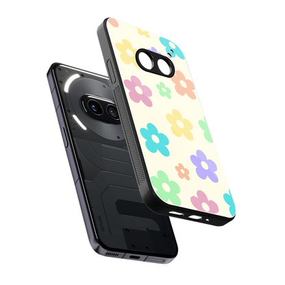 Floral Mosaic sleek nothing phone 2a cover with tempered glass back and TPU edges