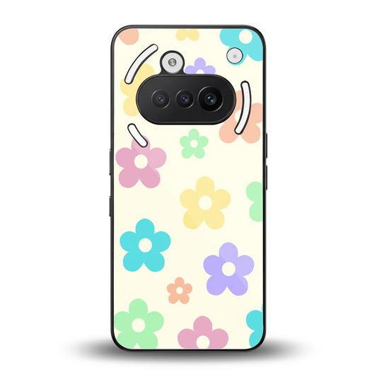 Floral Mosaic back phone cover | glass case for nothing phone 3a
