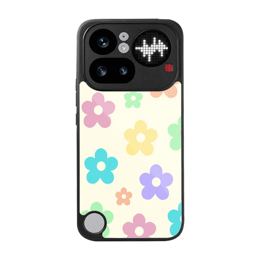 Floral Mosaic back phone cover | glass case for nothing phone 4a pro