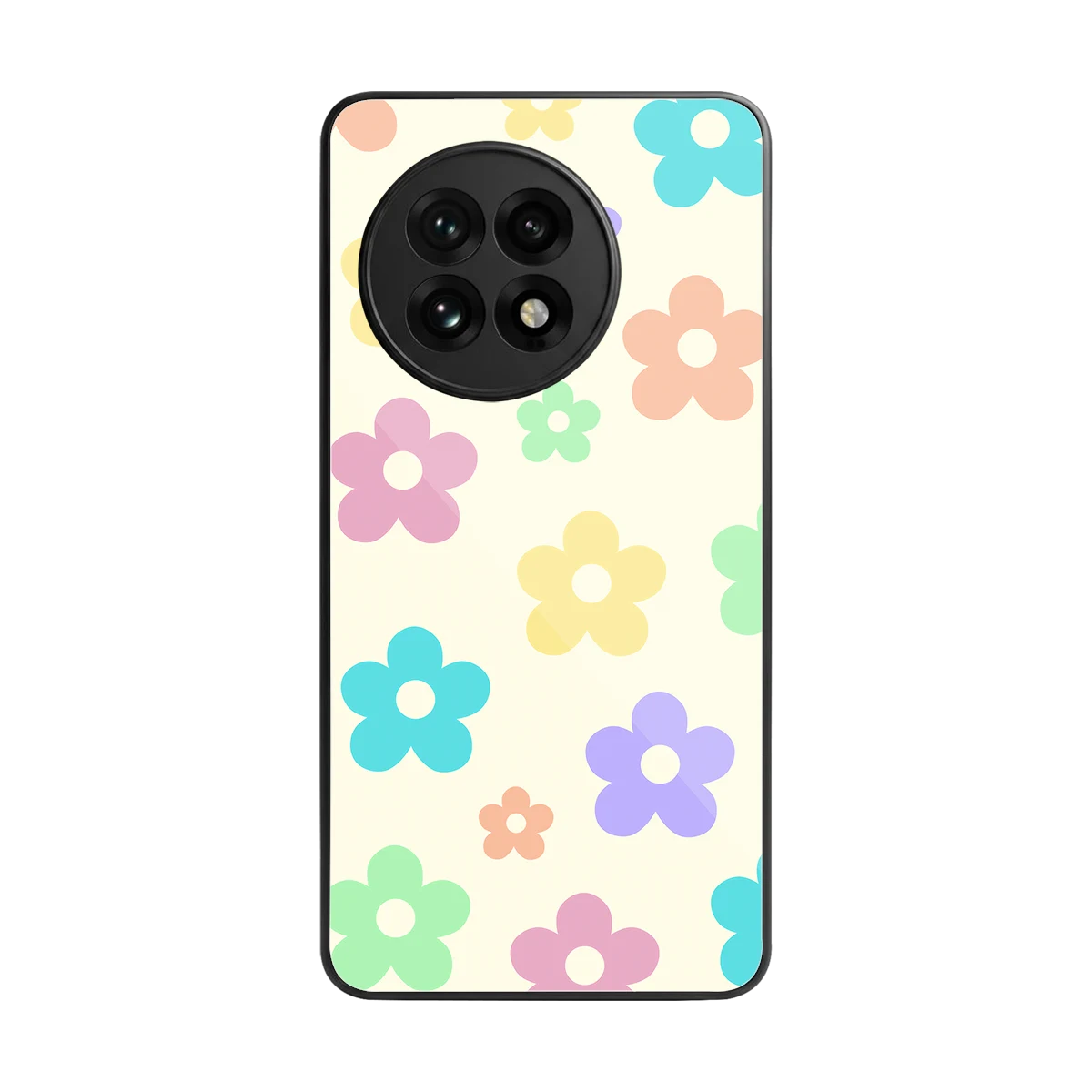 Floral Mosaic back phone cover | glass case for oneplus 13r