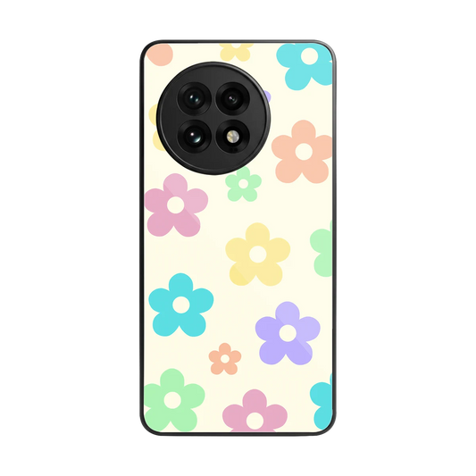 Floral Mosaic back phone cover | glass case for oneplus 13r