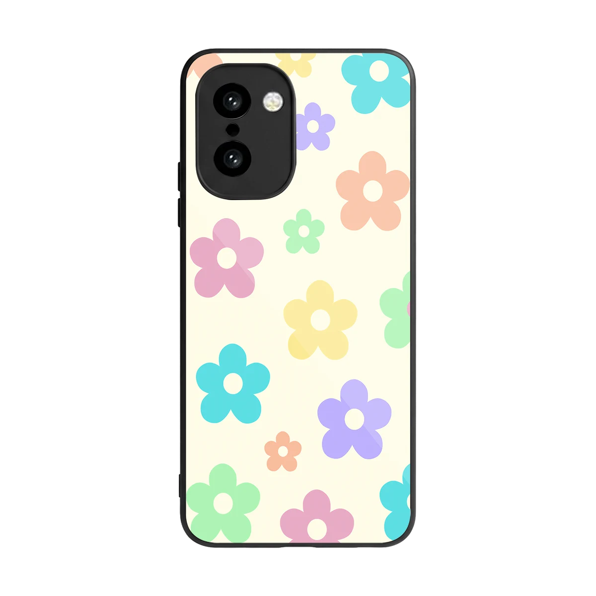 Floral Mosaic back phone cover | glass case for oneplus 15r