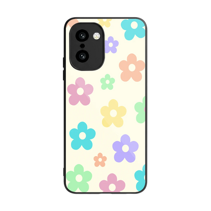 Floral Mosaic back phone cover | glass case for oneplus 15r
