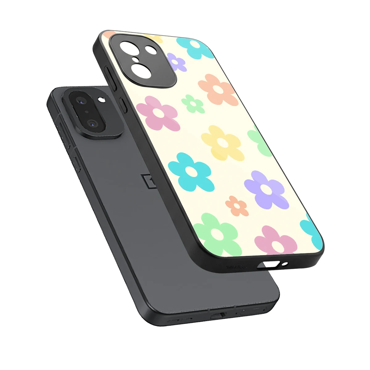 Floral Mosaic sleek oneplus 15r cover with tempered glass back and TPU edges