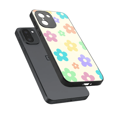 Floral Mosaic sleek oneplus 15r cover with tempered glass back and TPU edges