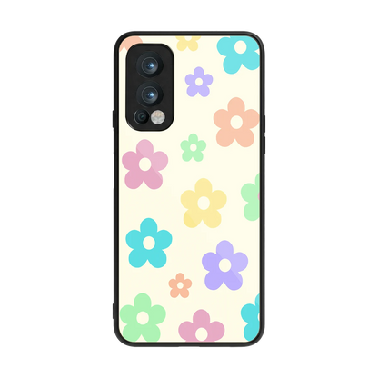 Floral Mosaic back phone cover | glass case for oneplus nord 2