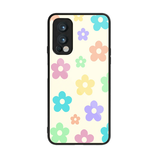 Floral Mosaic back phone cover | glass case for oneplus nord 2