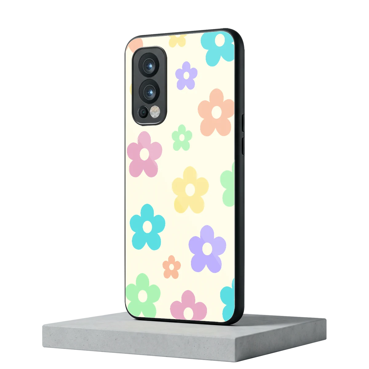 Floral Mosaic oneplus nord 2 mobile cover | shockproof glass phone case