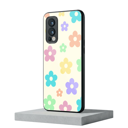 Floral Mosaic oneplus nord 2 mobile cover | shockproof glass phone case
