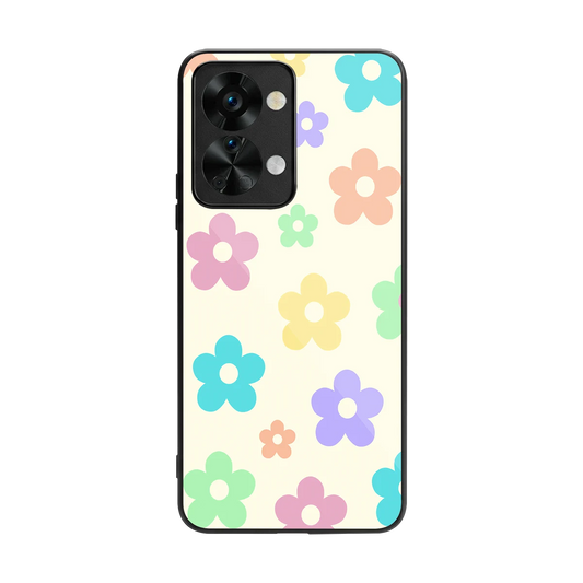 Floral Mosaic back phone cover | glass case for oneplus nord 2t