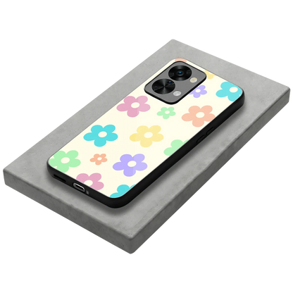 Floral Mosaic stylish phone case for oneplus nord 2t | glossy glass and slim fit