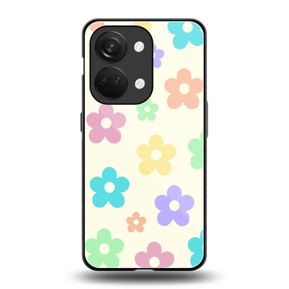 Floral Mosaic back phone cover | glass case for oneplus nord 3