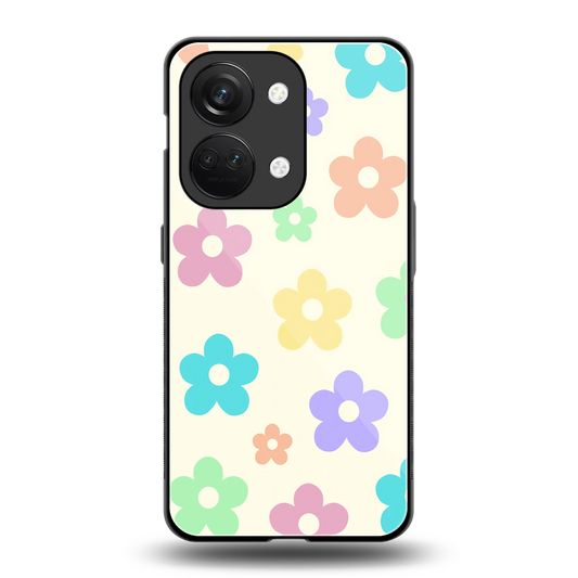 Floral Mosaic back phone cover | glass case for oneplus nord 3