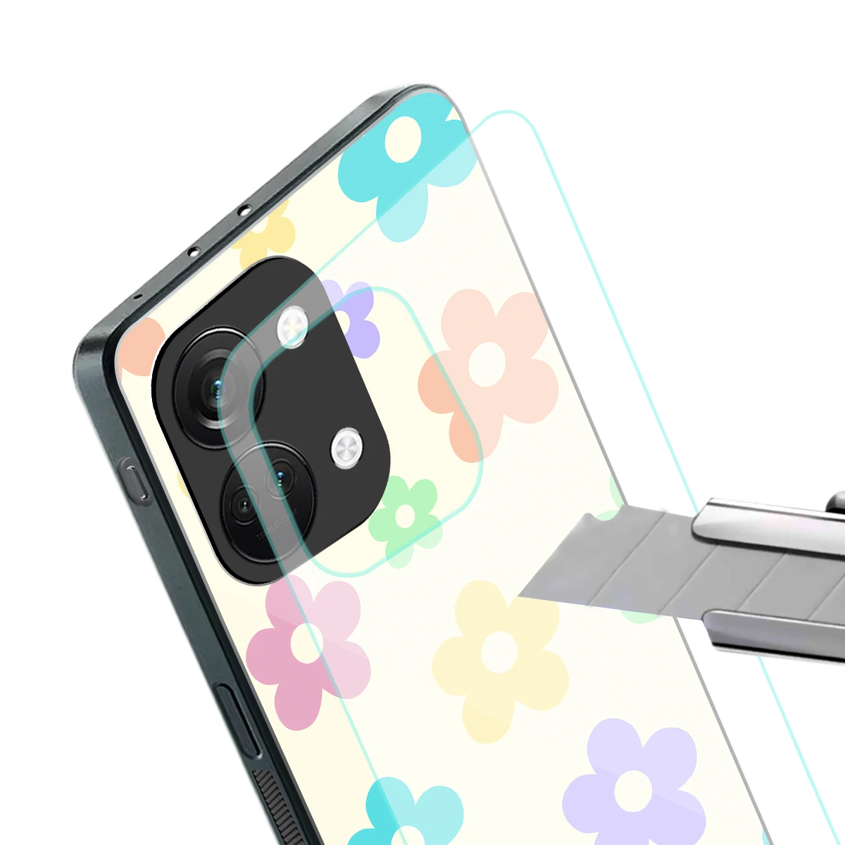 Floral Mosaic stylish phone case for oneplus nord 3 | glossy glass and slim fit