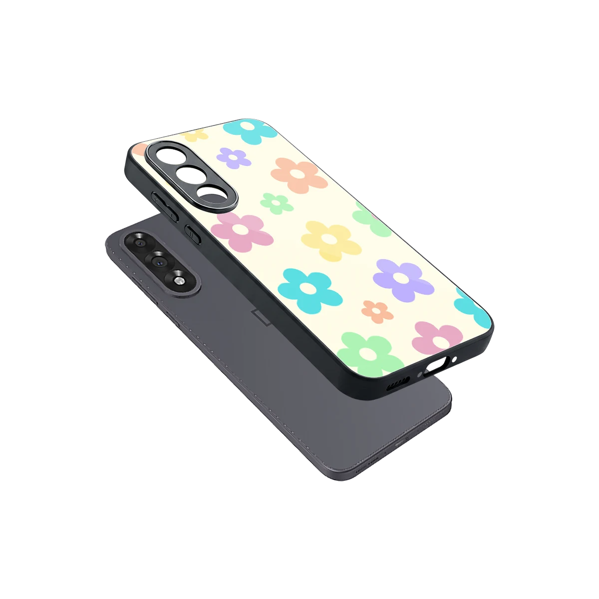 Floral Mosaic sleek oneplus nord 5 cover with tempered glass back and TPU edges