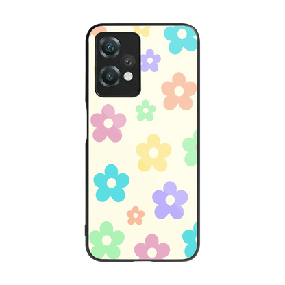 Floral Mosaic back phone cover | glass case for oneplus nord ce 2 lite