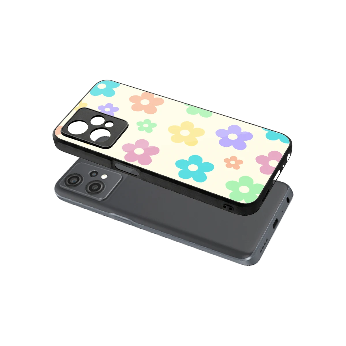Floral Mosaic sleek oneplus nord ce 2 lite cover with tempered glass back and TPU edges