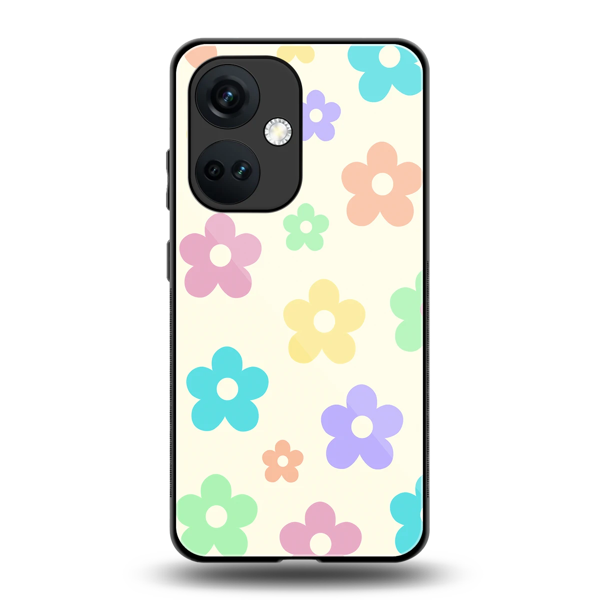Floral Mosaic back phone cover | glass case for oneplus nord ce 3