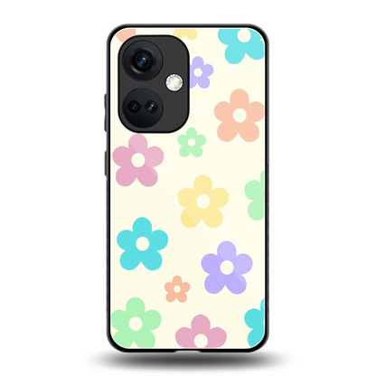 Floral Mosaic back phone cover | glass case for oneplus nord ce 3