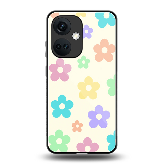 Floral Mosaic back phone cover | glass case for oneplus nord ce 3