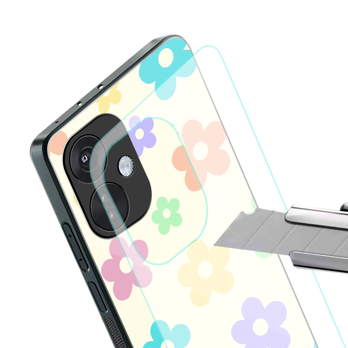 Floral Mosaic stylish phone case for oneplus nord ce 3 | glossy glass and slim fit