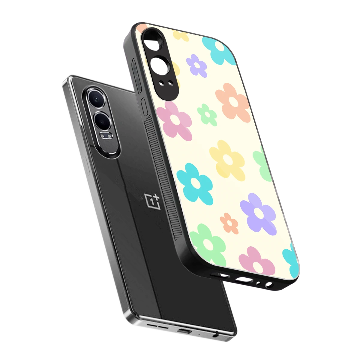Floral Mosaic sleek oneplus nord ce 4 lite cover with tempered glass back and TPU edges