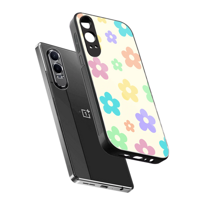 Floral Mosaic sleek oneplus nord ce 4 lite cover with tempered glass back and TPU edges