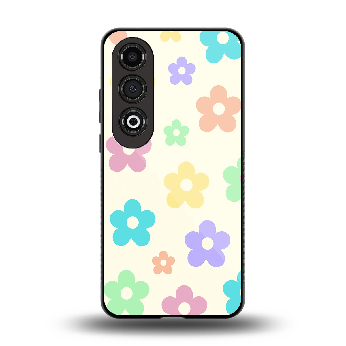 Floral Mosaic back phone cover | glass case for oneplus nord ce 4