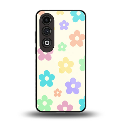 Floral Mosaic back phone cover | glass case for oneplus nord ce 4