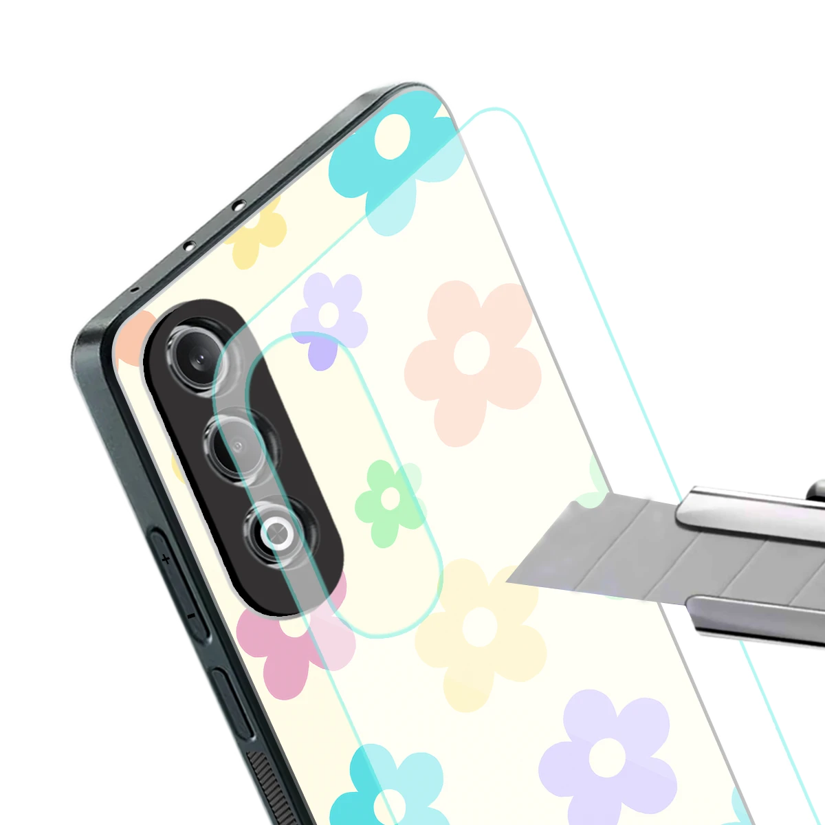 Floral Mosaic stylish phone case for oneplus nord ce 4 | glossy glass and slim fit