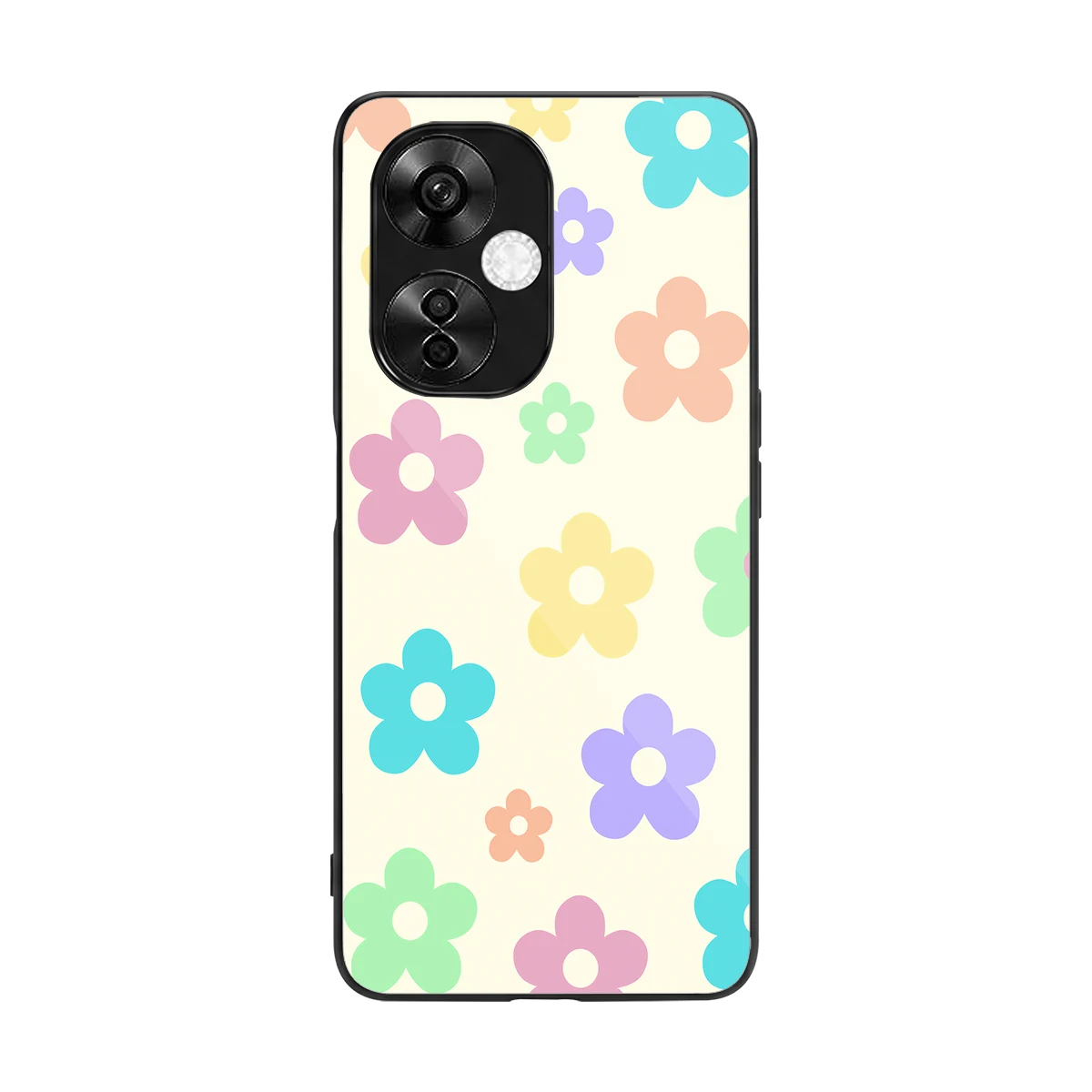 Floral Mosaic back phone cover | glass case for oneplus nord ce 3 lite