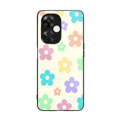 Floral Mosaic back phone cover | glass case for oneplus nord ce 3 lite