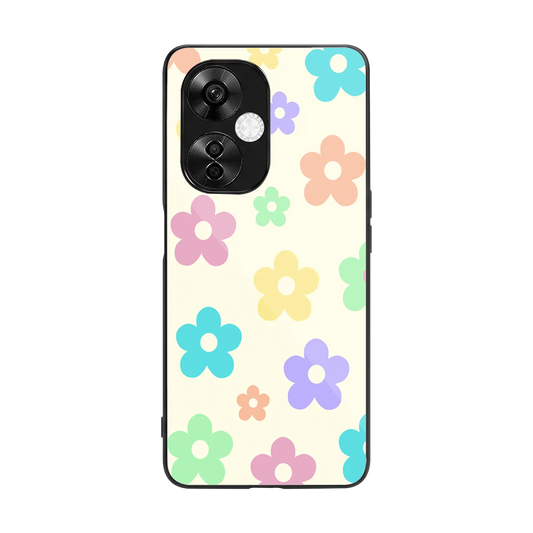 Floral Mosaic back phone cover | glass case for oneplus nord ce 3 lite