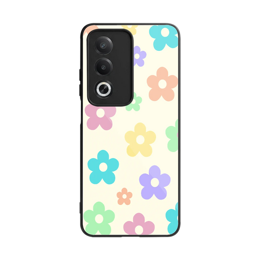 Floral Mosaic back phone cover | glass case for oppo a3 pro