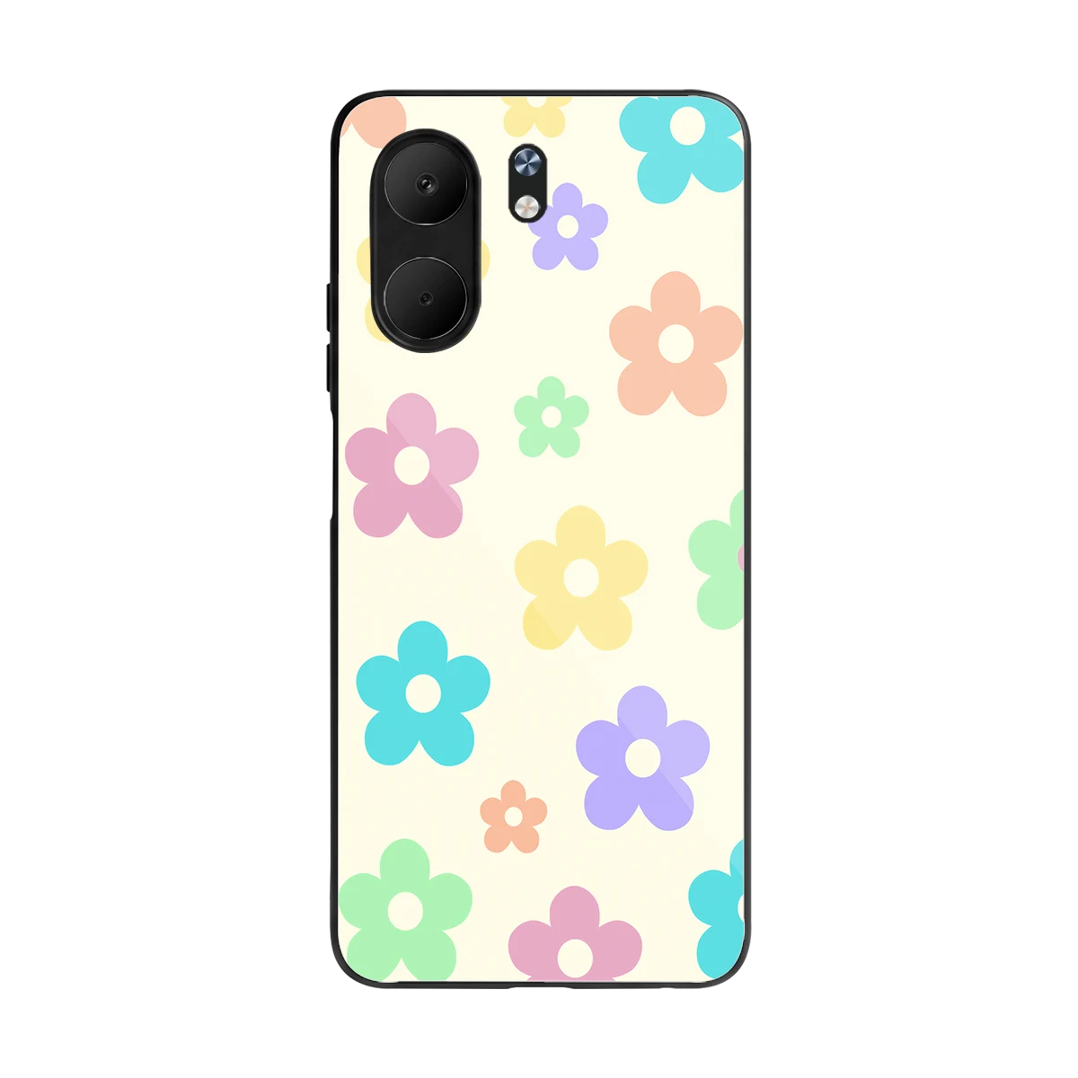 Floral Mosaic back phone cover | glass case for oppo a5x 5g