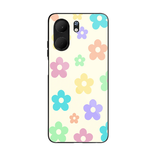 Floral Mosaic back phone cover | glass case for oppo a5x 5g