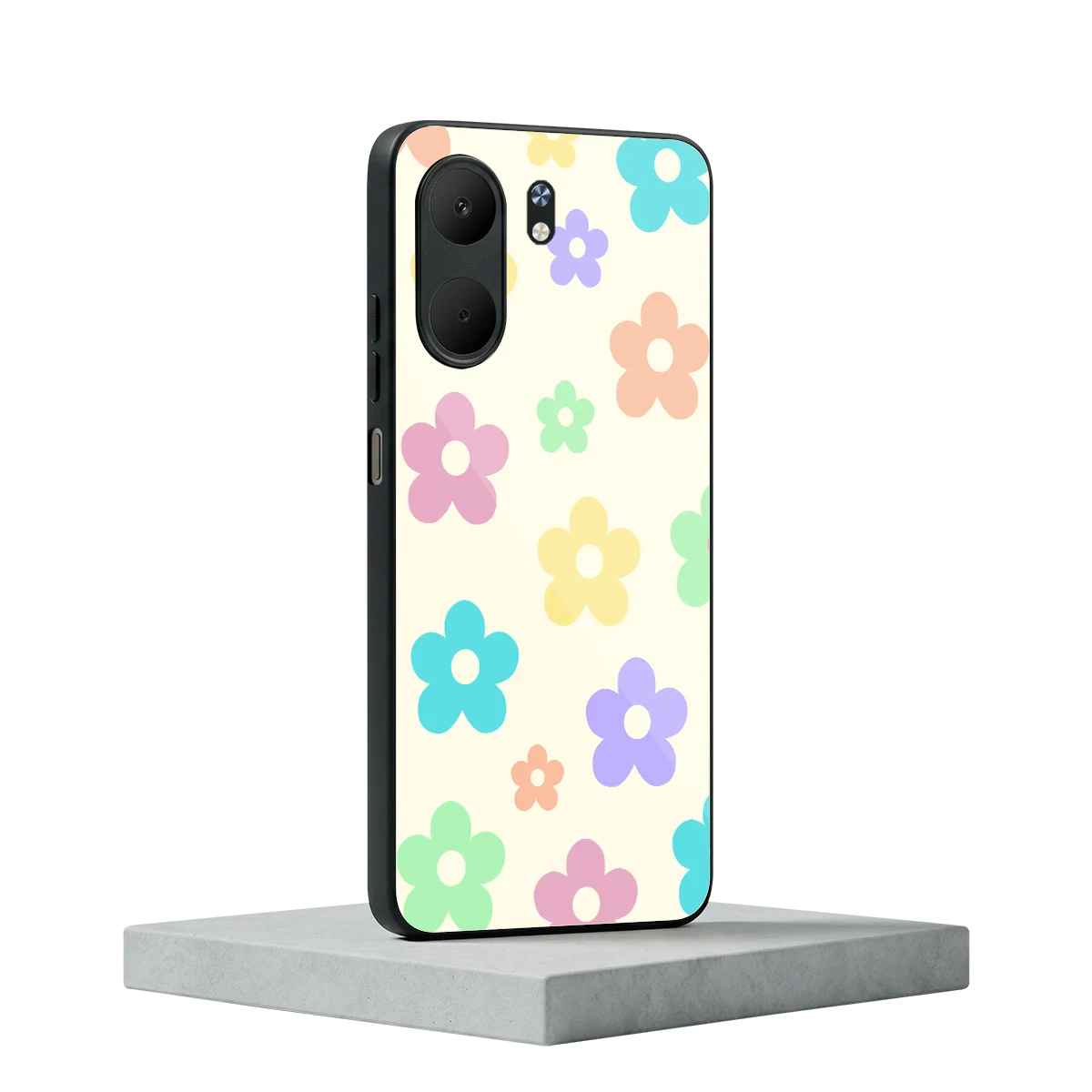 Floral Mosaic oppo a5x 5g mobile cover | shockproof glass phone case
