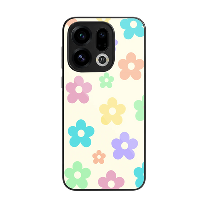 Floral Mosaic back phone cover | glass case for oppo find x9