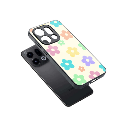 Floral Mosaic sleek oppo find x9 cover with tempered glass back and TPU edges