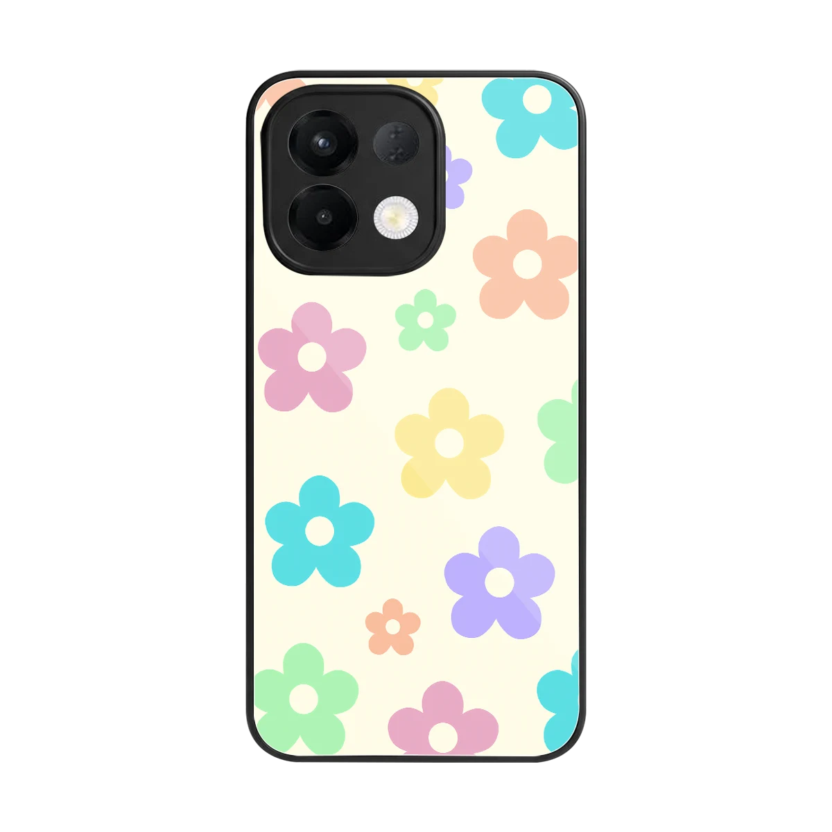 Floral Mosaic back phone cover | glass case for oppo k13 5g