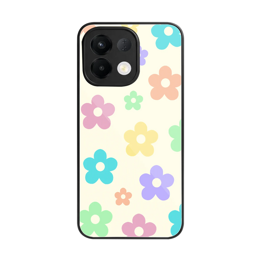Floral Mosaic back phone cover | glass case for oppo k13 5g