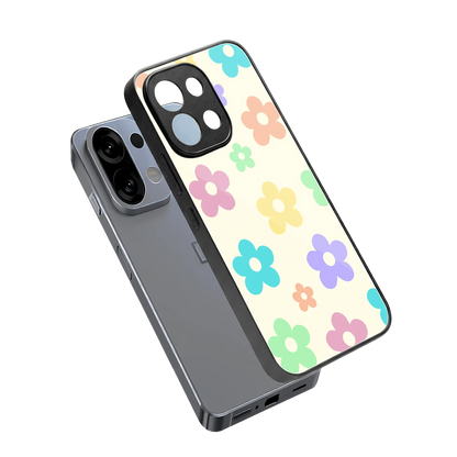 Floral Mosaic sleek oppo k13 5g cover with tempered glass back and TPU edges