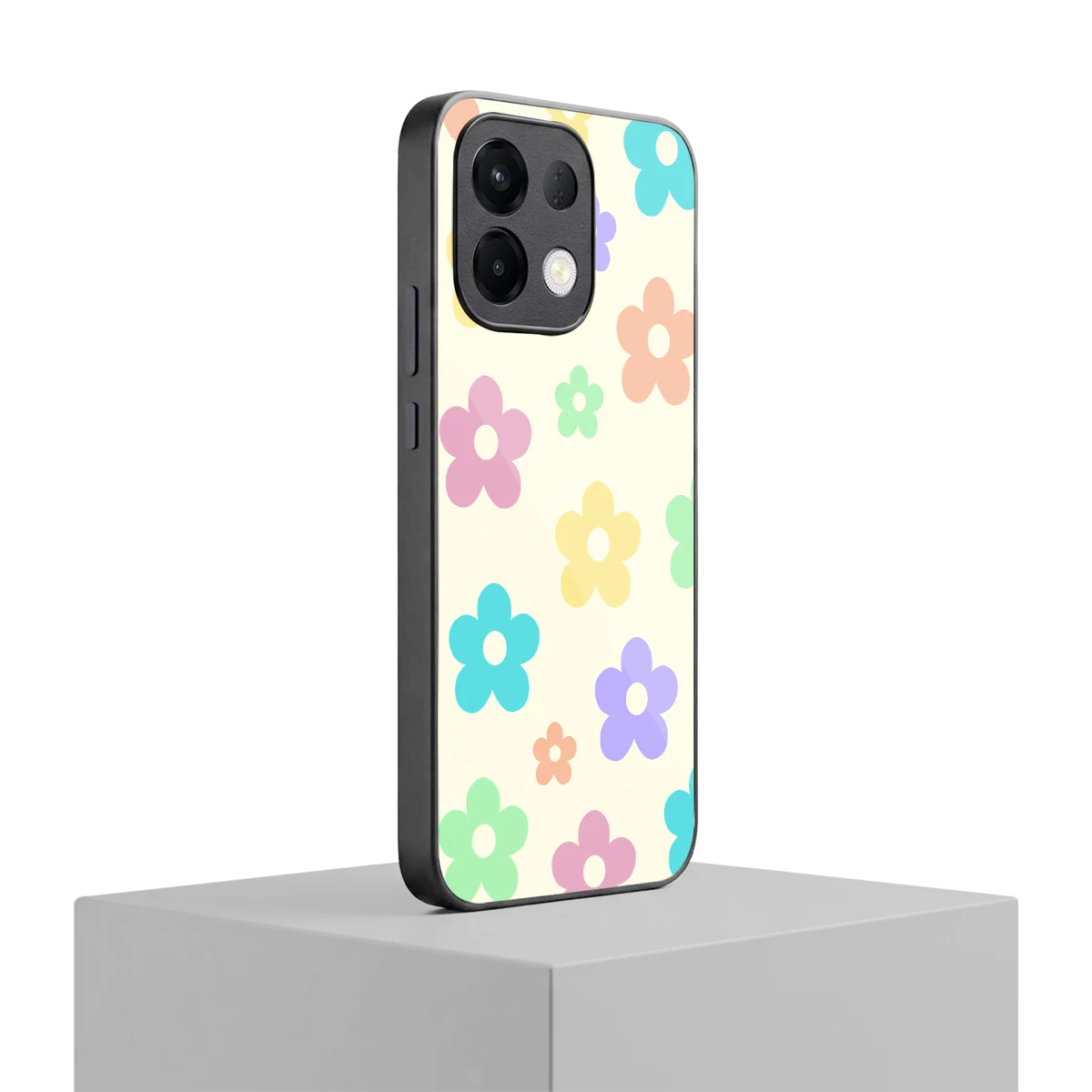 Floral Mosaic oppo k13 5g mobile cover | shockproof glass phone case