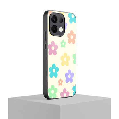 Floral Mosaic oppo k13 5g mobile cover | shockproof glass phone case